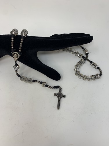 Schöner & einzigartiger Vintage Rosenkranz mit Kristallperlen 2,65 Unzen - Bild 1 von 6