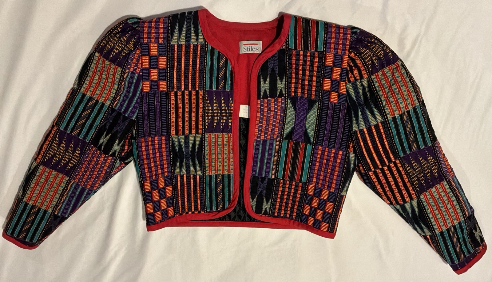 Vintage Stiles Patchwork Quilted Jacket Cropped O… - image 3
