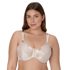 Bali Womens Satin Tracings Underwire Minimizer Bra Comfort-U White 40DDD