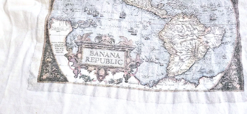 Vintage 90s Banana Republic Pocket T Shirt World Map Single Stitch Large - Picture 6 of 12