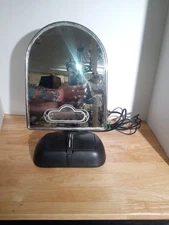 ANTIQUE MIRROR VANITY SHAVING BAKELITE STAND WITH LIGHT 1920,S REWIRED