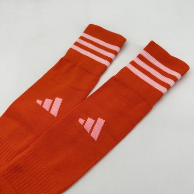 Adidas Soccer Socks Mens Large Orange Knee High Striped LG