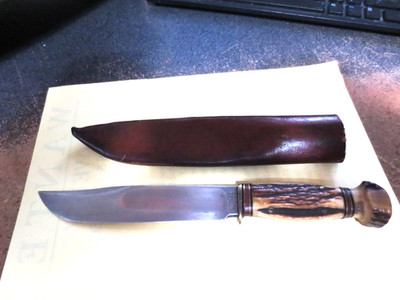 marbles all stag 6 inch.blade tube sheath fix blade knife.
