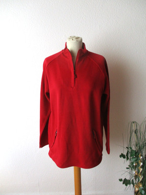 Redgreen Damen Pullover-Troyer Gr. M rot langarm 2 Reißverschlußtaschen wie neu
