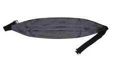 NWOT Jos A Bank Gray Black Silk Cummerbund Men's One Size Fits All