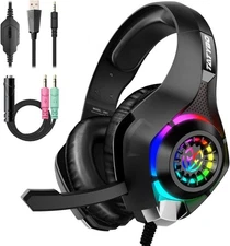 Gaming Headset for PS4 PS5 Xbox One PC, Over-Ear Gaming Headphones with Surround