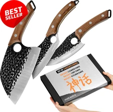 3-Piece Kitchen Knife Set Chef Cooking Cleaver Chopping Knives Cuchillos Cocina