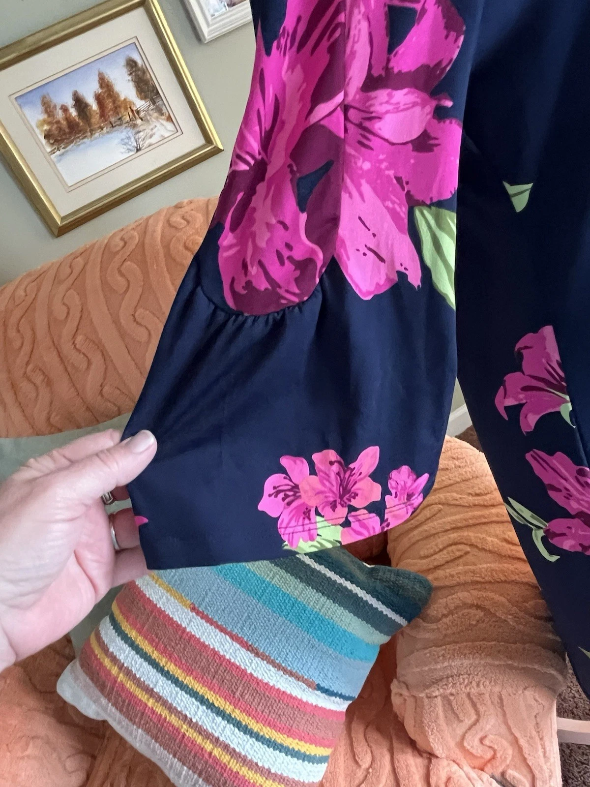 VETEMENTS Abito donna Alexandra + rovere tubino taglia media manica a campana 3 4 blu floreale