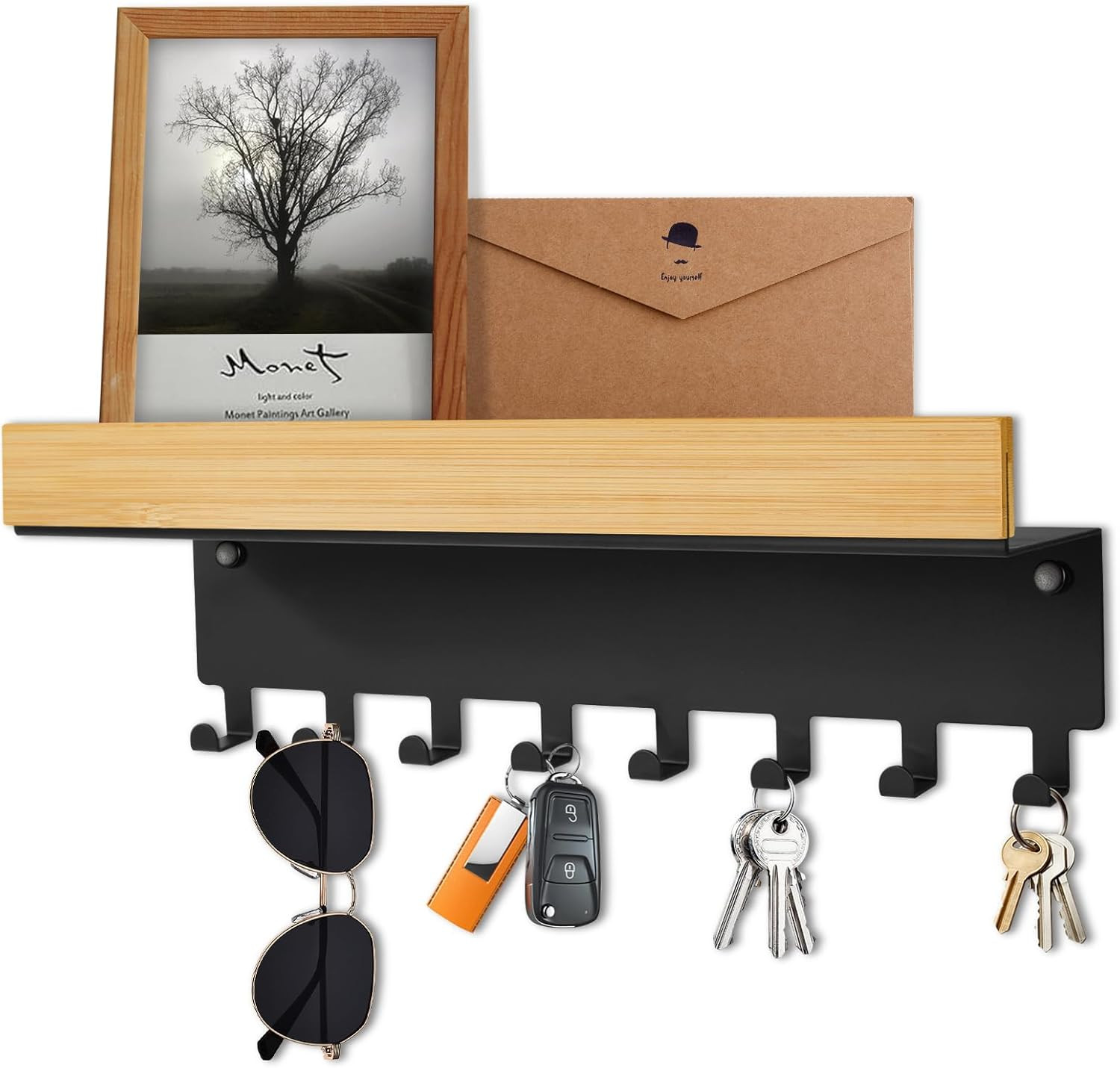 Portachiavi Da Parete - Appendi Chiavi a Muro Da Parete in ​​Legno, Portachiavi