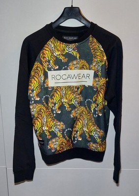 Rocawear Sweatshirt Herren L Tiger Print Raglan Streetwear Top Zustand