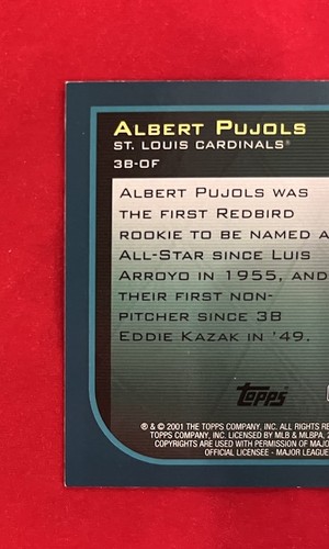 ICHIRO/ALBERT PUJOLS 2001 Topps Traded Rookies of the Year #T99 Card - Picture 6 of 8