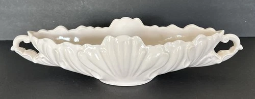 Pink Jeannette Planter Louisa Vase Milk Glass Floral 17 Inch Long 1950s Vintage