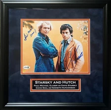 Glaser & Soul autographed signed suede framed 8x10 Starsky and Hutch JSA COA