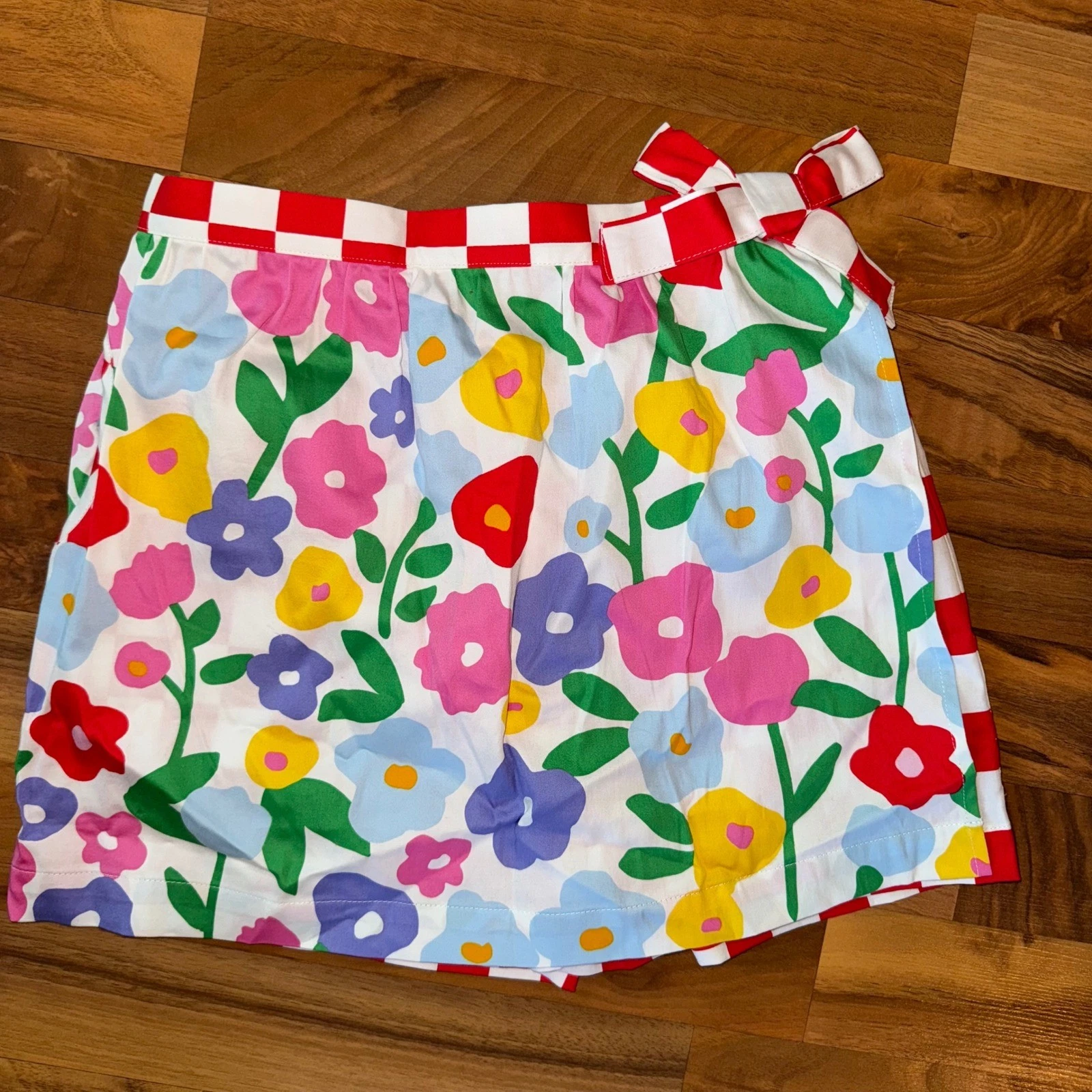Finding Foxtale Girls Skirt Shorts skort Size 10 Floral Checkered summer vacay