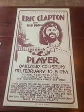 Eric Clapton Player  1978 Oakland Coliseum Poster by Randy Tuten SIGNED