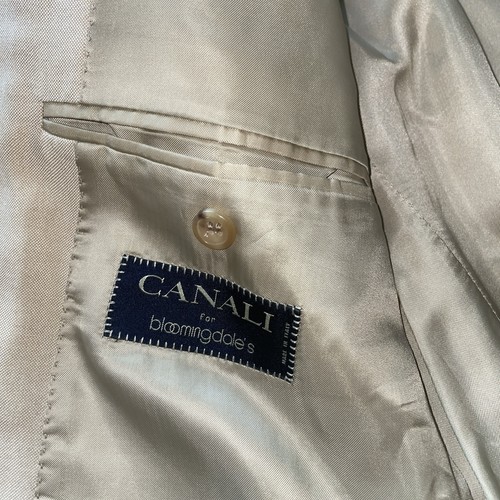 Canali Italian Blazer All Silk Beige / Cream 52L Blazer Bloomingdales - Picture 9 of 22