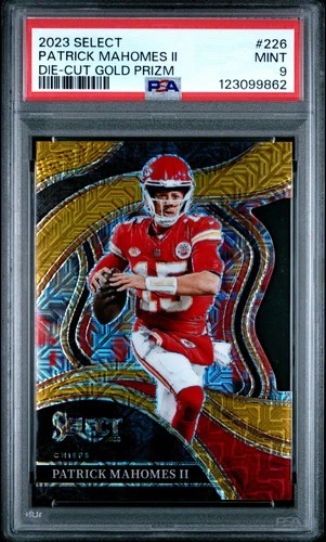 2023 PANINI SELECT DIE-CUT GOLD PRIZM #226 PATRICK MAHOMES II 10/10 PSA 9