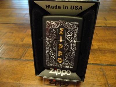 ZIPPO DESIGN BLACK MATTE ZIPPO LIGHTER MINT IN BOX
