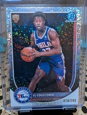 2025-26 Bowman Chrome VJ Edgecombe Speckle Refractor Insert /299 76ers Rookie
