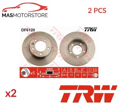BREMSSCHEIBEN SATZ PAAR HINTEN TRW DF6120 2PCS P NEU OE QUALITÄT