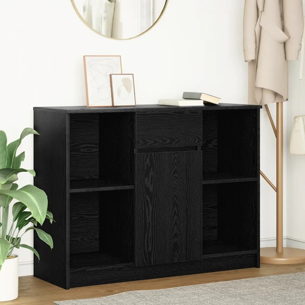 Sideboard Mit Schublade In Schwarz Eichenoptik 101 X 35 X 76 Cm-image