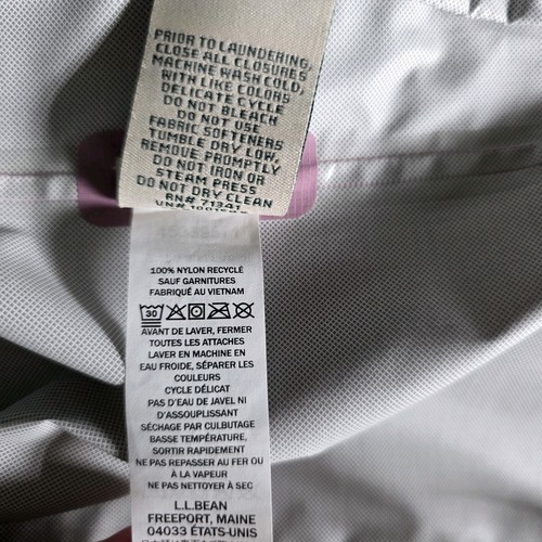 L.L. Bean Ripstop Girls Trail Model Rain Jacket Mauve Lavander Size 8 - Picture 18 of 19