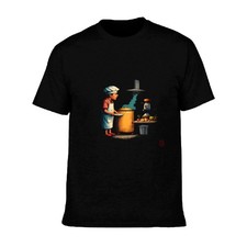Men's Short Sleeve T-Shirt - Fun Chef Design with Cooking Pot  -All cotton