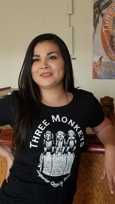 Three Monkeys Brewing Classic Women XL Black Tee New 50% Cotton/50% Polyester
