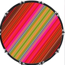 20" Custom Bass Kick Drum Front Head Skin Graphical Abstract Stripes 7