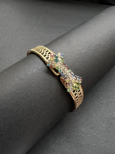 Raw Multi Gold Plated Cuff Bracelet Boho Statement Handmade Gift - Picture 7 of 11