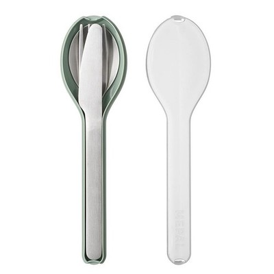 Mepal Ellipse dreiteiliges Besteckset Nordic Sage Reisebesteck Edelstahl