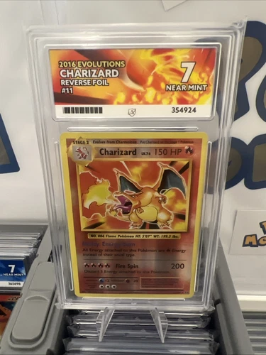2016 EVOLUTIONS CHARIZARD REVERSE FOIL #11 Ace Graded