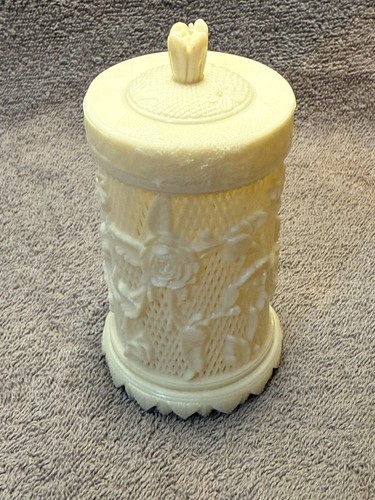 Vintage Carved Celluloid Cocktail Pick Holder Floral Design 23 Picks - Picture 2 of 10