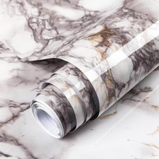 Decoroom Marble Contact Paper for Countertops, Bathroom Cabinets  Glossy Peel