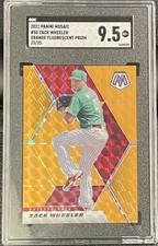 Zack Wheeler 2021 Panini Mosaic - Orange Fluorescent Prizm /25