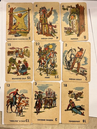 VTG 1951 WILD WEST Mini Card Game Russell Mfg USA Vol. V Leicester Mass 45 Cards - Picture 9 of 24
