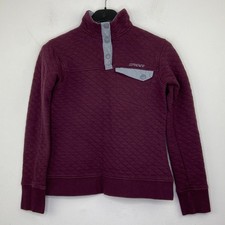 Spyder Girl's Small Jacket Purple Quilted High Neck Button Pullover Flaw AM30