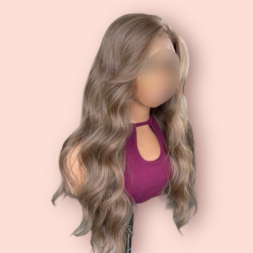 Ash Mocha Long Body W Wig | 22” 13x4 Lace Front | | Natural Hairline | Glueless - Picture 3 of 4