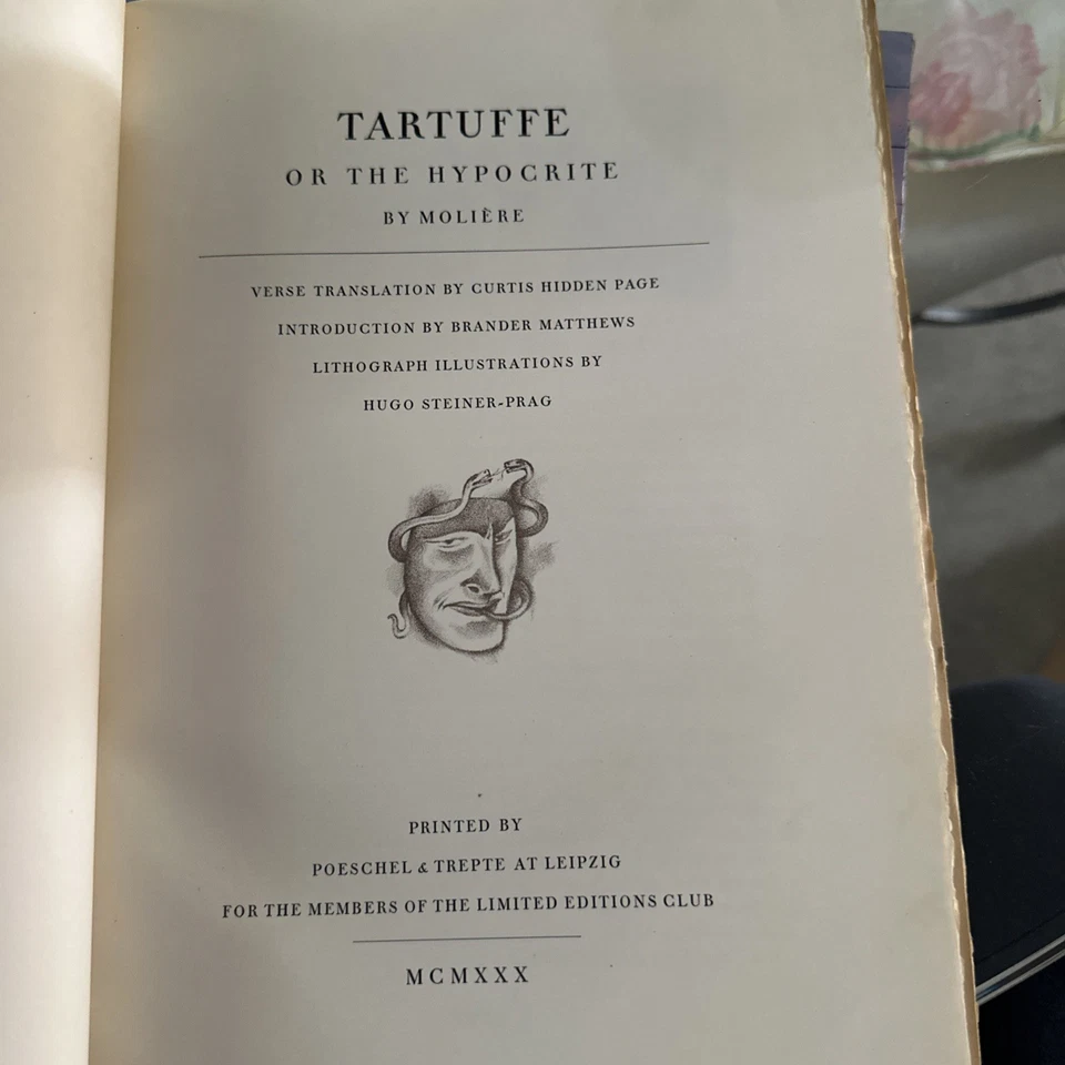 TARTUFFE OR THE HYPOCRITE BY MOLIERE-THIS COPY # 1173 - Image 3 of 4