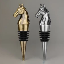 Wine Bottle Stopper Horse Head Choose Silver Tone or Brass Tone