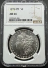 1878 8TF VARIETY MORGAN SILVER DOLLAR NGC MS64 BLAST WHITE 04EBE26