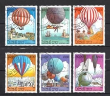 Laos #459-464 200th Ann Manned Flight Balloons 1983 set, 6v, CTO