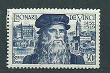 France - Courrier 1952 Yvert 929 Usagé Leonardo De Vinci