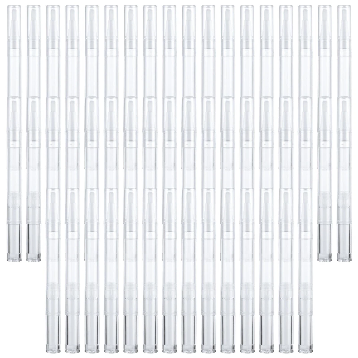 Transparent Nail Twist Pens Refillable 3ml Brush Tip 50-Pack – Clear 3ml