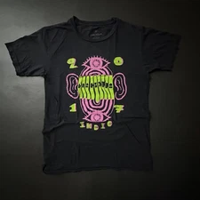 Coachella Shirt Mens Medium Black 2017 Indio Festival Graphic Tee Music Neon