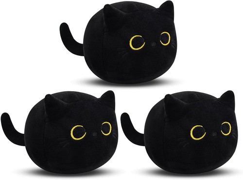 3Pcs Black Cat Plush Toy, Cute Mini Cats 3 Piece set, 3pcs