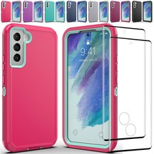 For Samsung Galaxy S21 FE S21 Ultra S21 Case Heavy Duty Cover / Tempered Glass