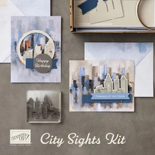 Stampin' UP! CITY SIGHTS KIT with stamps/ink ALL INCLUSIVE WITH BLOCK