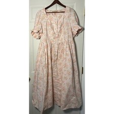VTG Recollections Pink Floral Prairie Dress Cottage Victorian *see measurements
