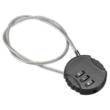 Small Combination Lock 14.9 Inch 3 Digit Padlock for Gym Locker Black